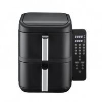 Friteuse à air électrique double panier 11L 2026 avec contrôle numérique et minuterie 0-60 min 200W ° Contrôle de température C, revêtement PTFE, sans huile, 2800W