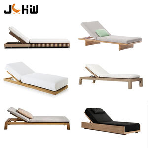 أثاث فخم من خشب الساج للحديقة من خشب الساج ، حمام سباحة من خشب الساج ، حوض سباحة من خشب الساج ، كراسي للاستلقاء تحت الشمس في الهواء الطلق مع وسادة - Product Image 2