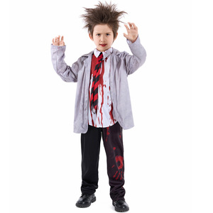 Costume d'Halloween pour garçons Nouvel uniforme étudiant gris d'Amazon avec robes Cosplay <span class=keywords><strong>Zombie</strong></span> & Vampire pour enfants - Product Image 4