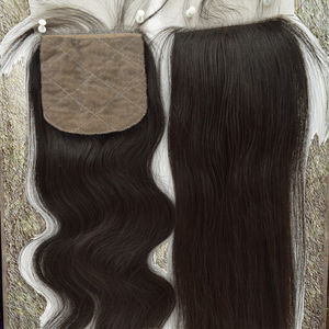 Cabello Humano Chino 100% Remy, Cierre de Base de Seda, Lacio Rizado, Tamaño 4x4, Parte Media, Cabello Virgen, Trama Doble a Máquina, Todos los Colores - Product Image 3