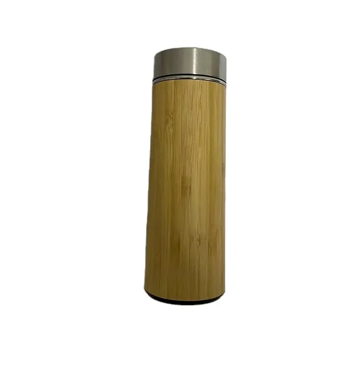 2024 paslanmaz çelik bambu ahşap su şişesi termos vakumlu şişe
