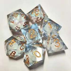 Hot Selling Quicksand Dice Resin Pointed Edge Dice Customized Resin Dice