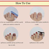 LUMEILA Faux Ongles à Presser Personnalisés, Haute Qualité, Faits Main, en Acrylique, Couverture Complète, Réutilisables, Design Carré pour Ongles d'Orteils, avec Colle, Logo Personnalisé