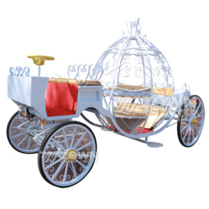 Carruaje Eléctrico de Calabaza de Cenicienta de Metal Blanco con Diseño Móvil, Carruaje Real de Cenicienta de Tamaño Real Conducible para Bodas - Product Image 4