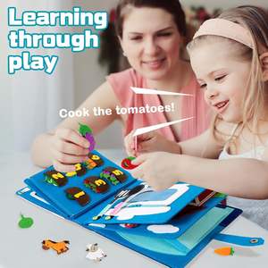 Jouet de voyage Montessori 10-en-1 pour enfants, <span class=keywords><strong>livre</strong></span> d'activités en feutre, planche d'activités, jouets éducatifs préscolaires pour <span class=keywords><strong>les</strong></span> tout-petits, <span class=keywords><strong>les</strong></span> garçons - Product Image 3