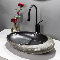 Vasque à poser en céramique pour salle de bain, lavabo artistique pour hôtel