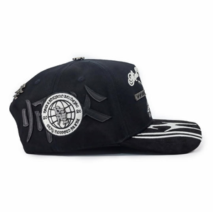 Gorras de Béisbol Personalizadas al por Mayor con Bordado 3D, 5 Paneles, Pedrería, Gorras de Gamuza Negras Originales - Product Image 2