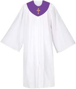 Traje de corista al por mayor, atuendo de coro para actuaciones, túnicas de coro bordadas con estola, vestimenta de iglesia - Product Image 5