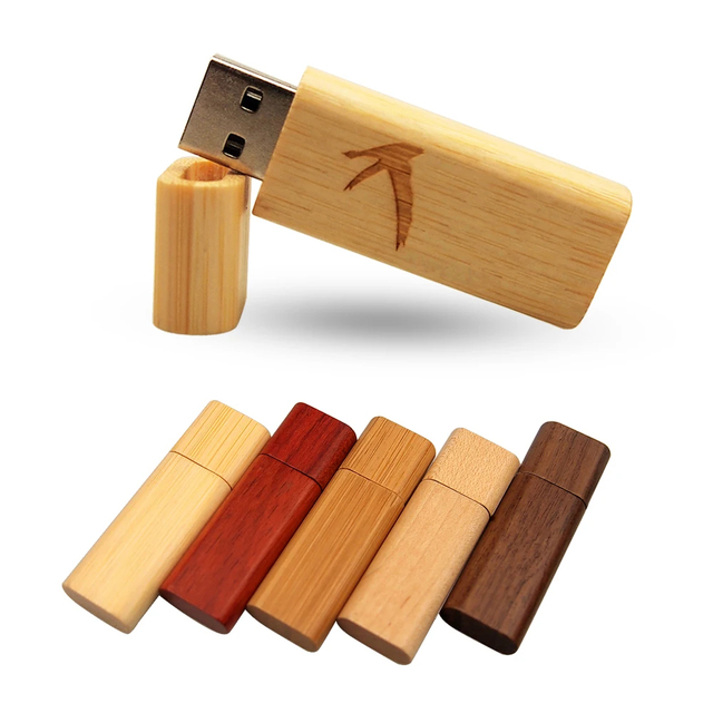 New Bamboo Wooden USB 2.0 Flash Drive 4GB-128GB Photography Gift Idea with 1-Year Warranty
