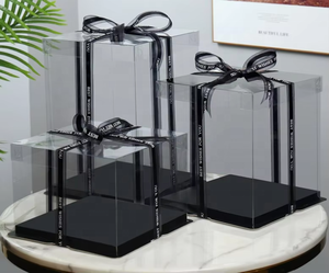 Caja de Plástico Transparente para Pasteles al por Mayor, Cajas de Plástico Desechables para Pasteles de Cumpleaños, Navidad, Feliz Cumpleaños, Caja para Hornear - Product Image 2