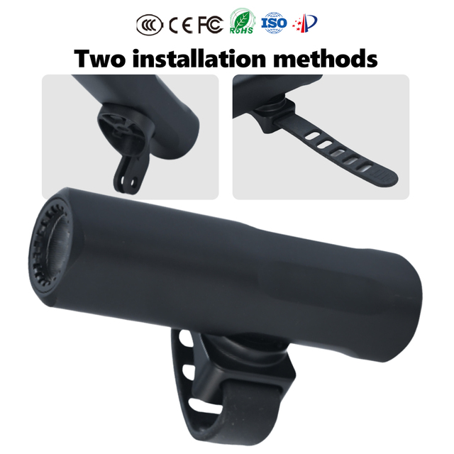 Aluminum Alloy 2-in-1 LED Bike Headlight Flashlight 400LM Super Bright USB Rechargeable IPX6 Waterproof Strobe Mode