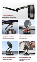 Support de téléphone portable magnétique pliable à hauteur réglable, anti-corrosion, avec ventouse en métal flexible à rotation 360° pour voiture et bureau
