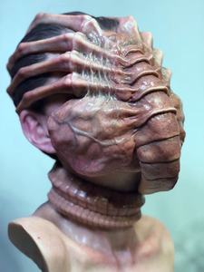 Hyperrealistische Lebensgroße Weltraum-<span class=keywords><strong>Alien</strong></span>-Figur aus Sci-Fi-Filmen, Künstlerische Silikon-Skulptur für Heimdekoration und Wachsmuseum - Product Image 2