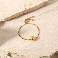 Bracelet chaîne à billes coulissantes grandes pour femmes, style minimaliste décontracté, à porter en superposition au quotidien