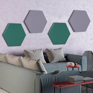Panel Acústico Absorbente de Sonido Hexagonal Plano con Fibra de Poliéster 100%, Diseño Minimalista, NRC 0.5, para Decoración de Sala de Estar - Product Image 2