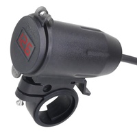 Carga rápida de teléfono móvil de 24V Doble QC 3,0 Tipo C PD Puerto USB Cargador de coche Enchufe Voltímetro Pantalla de voltaje con interruptor de botón