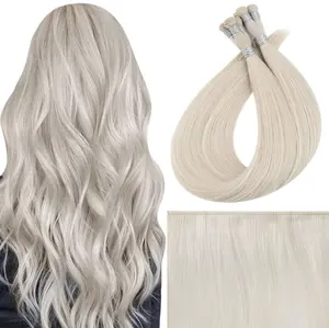 2024 Factory Direct Sales Weft Hair Extensions Human Hair Hand Tied Hair Extension Weft Blonde