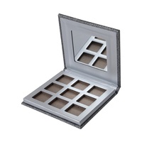 Palette de fards à paupières et de blush en papier noir personnalisée à 6 compartiments, gaufrage à chaud or, pelliculage mat, recyclable, marque privée, cosmétique