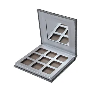 Paleta de blush compacta de marca própria para maquiagem de olhos preto personalizado com 6 panelas fecho magnético