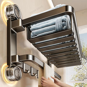 Estante para toallas de baño Blue Vine, estante de almacenamiento con ventosa montado en la pared, diseño rectangular duradero que ahorra espacio - Product Image 1