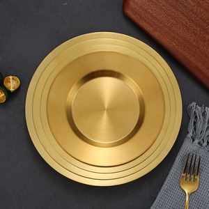 Stainless Steel Round Plate 304 Deep And Shallow For Hotel Barbecue Snacks Cold Dishes Hot Pot <b>Bbq</b> - Product Image 2