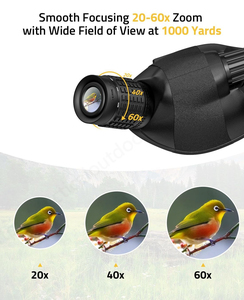 Longue-vue à zoom haute puissance 20-<span class=keywords><strong>60X60</strong></span> avec télescope BAK4 pour l'observation de la nature et les activités de plein air - Product Image 3
