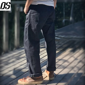 Jeans brut en denim selvedge, coupe droite classique, 5 poches, rayure indigo, selvedge, qualité supérieure - Product Image 2