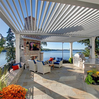 Persienne motorisée en aluminium persiennes de toit automatiques toit rétractable avec store enrouleur coupe-vent pour piscine et terrasse