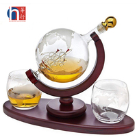 Ensemble de verres à whisky en verre à vin Offre Spéciale, carafe à whisky Globe avec 2 verres à whisky pour cadeau