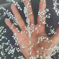 Tissu brodé en dentelle à sequins respirant et tissé, très demandé pour les robes de soirée luxueuses pour femmes et les robes de mariée pour jeunes filles