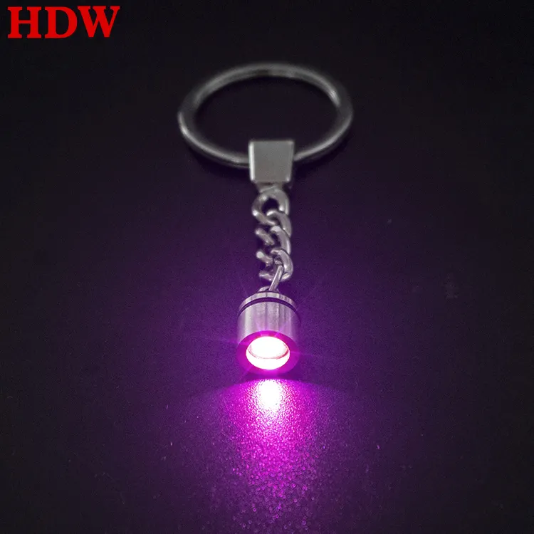 cheap Wholesale Colorful change Lights LED Crystal Keychain custom 3D Laser Logo led flashlight keychain