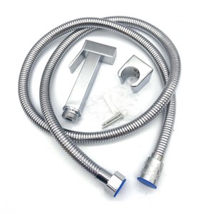 BSC30101 квадратный ручной портативный распылитель из цинка, комплект биде <span class=keywords><strong>shattaf</strong></span> с крючком и шлангом для ванной комнаты, туалета, биде, распылитель - Product Image 1