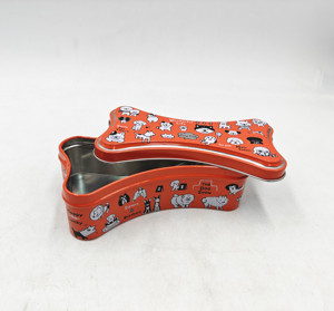 Toptan özel Metal kemik şekilli teneke köpek davranır evcil hayvan gıda aperatifler oyuncak şeker ambalaj kutusu - Product Image 4