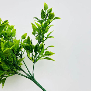 Bouquet de plantes vertes artificielles à 7 tiges et 35 mailles, hauteur 34 cm, pour décoration maison et mariage - Product Image 3