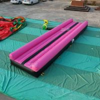 Tapis de gymnastique gonflable rose en PVC durable pour entraînement de gymnastique et équipement sportif