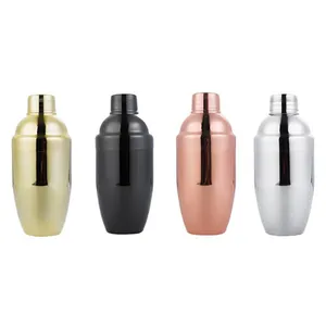 KLP Wholesale mixology bartender 500ML stainless steel cocktail shakers for bar milk tea shop gold black cocktail shaker