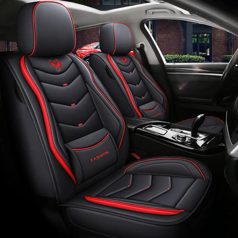 ar Seat Covers Leather, Full Set Coverage Seats Cover Cushion Protector Auto Interior Accessories Universal Fit for Cars 5 Seats
