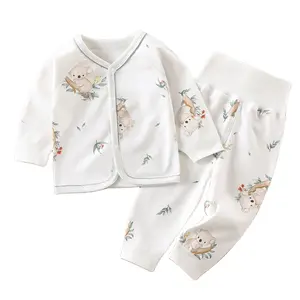 New Arrival Organic Cotton Baby Sets Breathable Soft Cute Print 1-3 Years Baby Body Suit Set