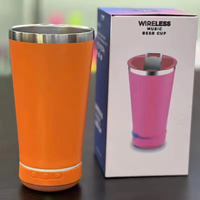 JM6 20oz Gobelet intelligent sans fil en acier inoxydable avec haut-parleur Bluetooth, tasse de voiture, thermos avec ouvre-bouteille