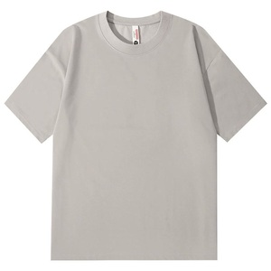 T-shirt personnalisé 220G en mélange de coton lourd (66 % coton, 34 % polyester) OEM ODM, coupe oversize unisexe, col rond, manches courtes, avec logo - Product Image 2