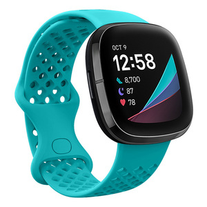 Silicone Band Fit for <strong>Fitbit</strong> Versa 4 3 Smart Watch Double-buckle Breathable Women Men Band Fit for <strong>Fitbit</strong> Sense 2 Strap - Product Image 2