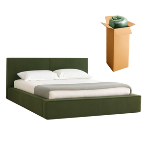 Tempat Tidur Modern Berlapis Kain Empuk Tanpa Bingkai Kayu dengan Sandaran Kepala, Dikemas Vakum - Product Image 3