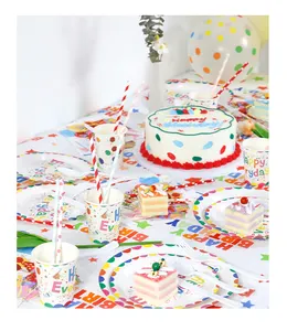 Sevinç sıcak satış balon parti tek kullanımlık kağıt yemek tabağı çocuk doğum günü temalı hediye sofra masa süsü olaylar için