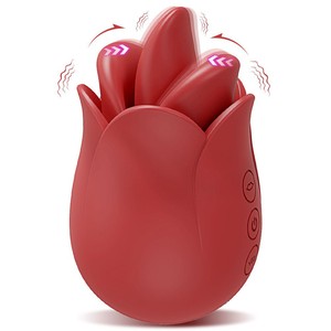 Vibrateur puissant en forme de rose noire à succion clitoridienne, jouet sexuel rose pour femmes avec fonction de léchage, vibrateur double face en forme de rose pour couples - Product Image 4