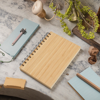 Cuaderno de madera A5 reciclado ecológico con cubierta de bambú personalizada y Carpeta de presentación diario personalizado