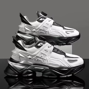 Chaussures de marche décontractées pour hommes, légères, souples, à plateforme épaisse, en toile, avec semelle extérieure en TPU, augmentant la taille - Product Image 4
