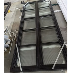 Porta interna della griglia di forma della curva d'acciaio del bagno delle finestre e delle porte di vetro dell'arco superiore - Product Image 4