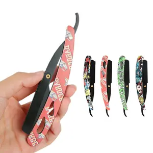 Chuyên Nghiệp Tùy Chỉnh Thép Không Gỉ Barber Straight Razor Cạo Blades An Toàn Rasoir Dùng Một Lần Máy Cạo Râu Thẳng Dao Cạo