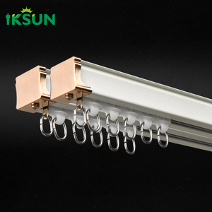 IKSUN Ensemble de rails de rideau de revêtement robustes Rail de rideau en alliage d'aluminium de conception moderne pour la décoration intérieure et l'application de fenêtre - Product Image 4