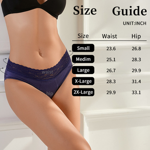Culottes menstruelles personnalisées avec logo, 4 couches de dentelle, anti-fuites, lavables, pour l'<span class=keywords><strong>incontinence</strong></span>, grandes tailles - Product Image 2
